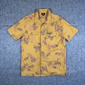 Billabong Wrangler Shirt Men's Medium Short Sleeve Yellow Western Yellow